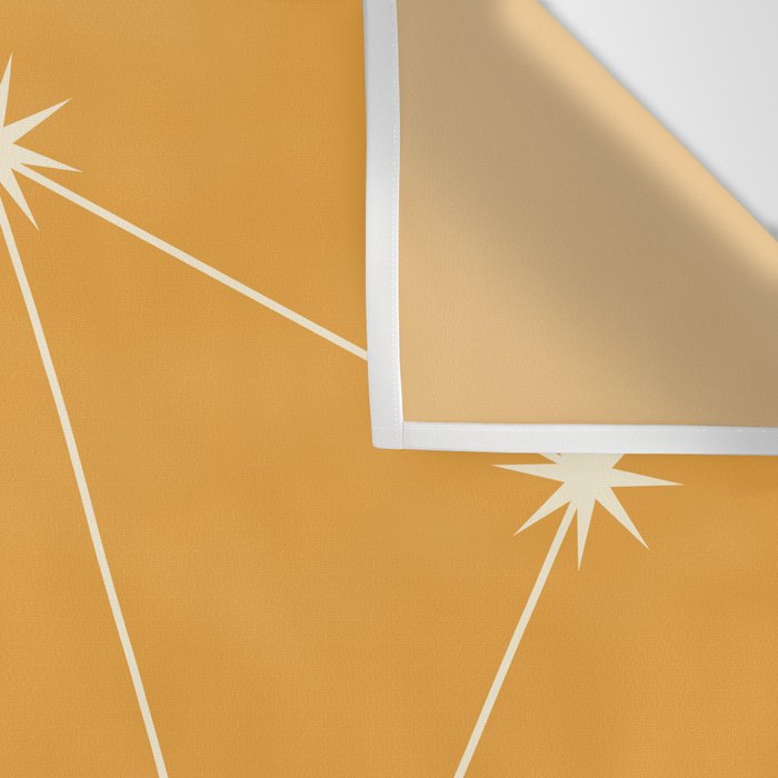 Libra Zodiac Star Constellation Line Art Peach Orange Wall Tapestry Gallery Image 3