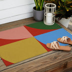 abstract retro vivid fall 6 Outdoor Rug Gallery Image 2