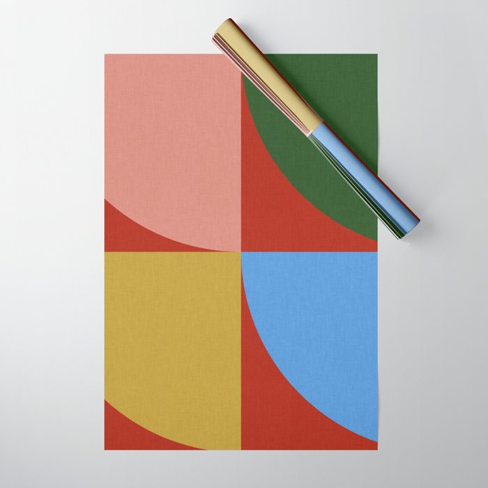 abstract retro vivid fall 6 Wrapping Paper Gallery Image 1