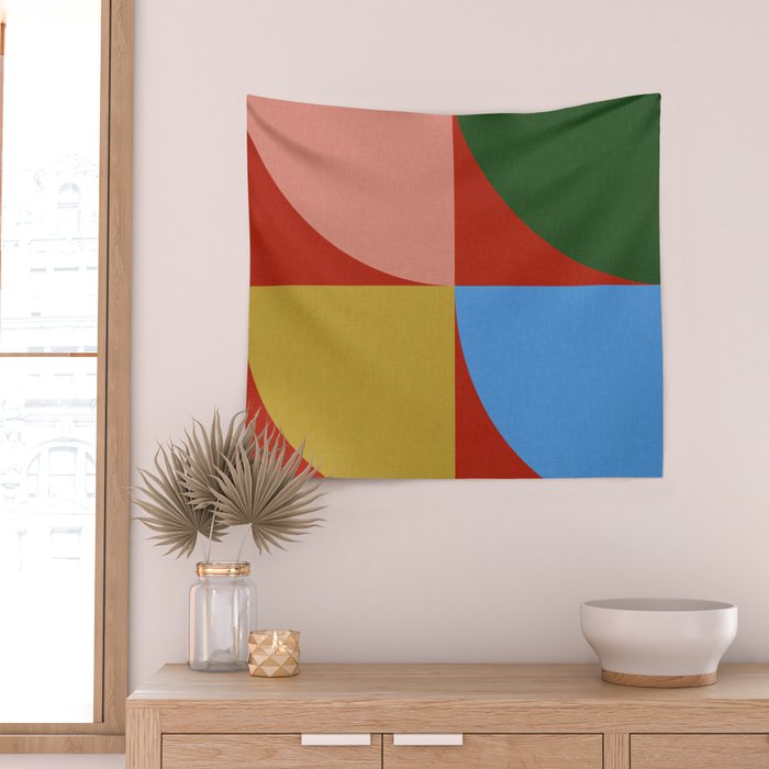 abstract retro vivid fall 6 Wall Tapestry Gallery Image 2