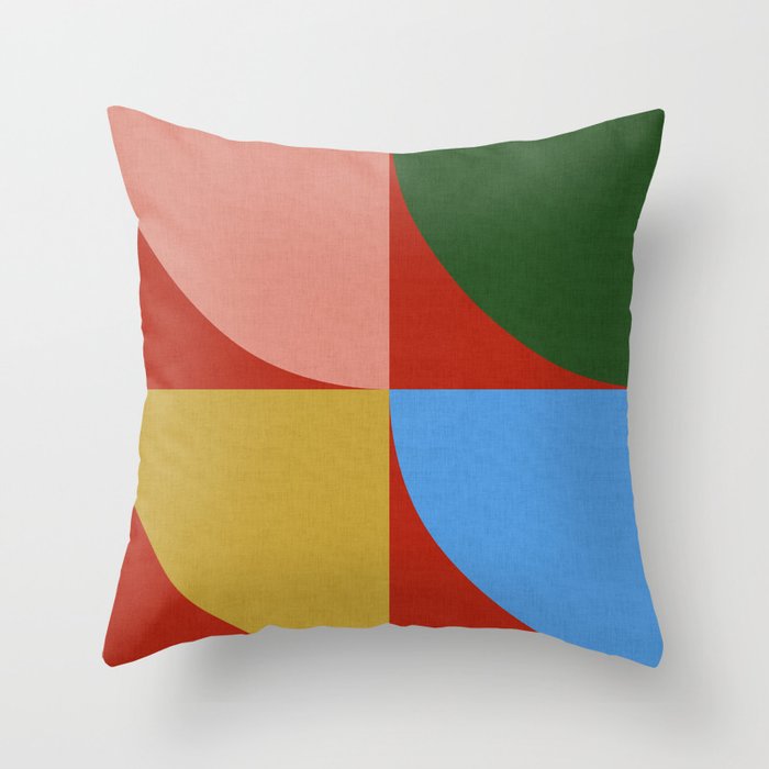 abstract retro vivid fall 6 Throw Pillow Gallery Image 1