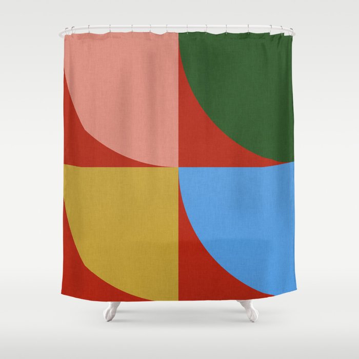 abstract retro vivid fall 6 Shower Curtain Gallery Image 1