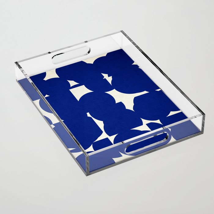 Abstract Blue shape Acrylic Tray Gallery Image 1