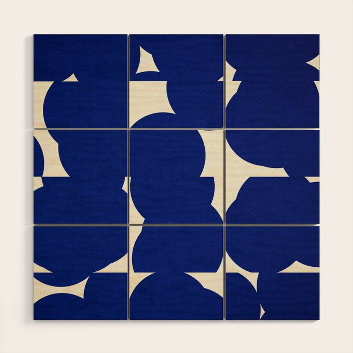 Abstract Blue shape Wood Wall Art Gallery Image 1