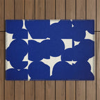 Abstract Blue shape Outdoor Rug Gallery Image 1