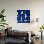 Abstract Blue shape Wood Wall Art Gallery Image 2
