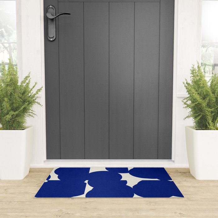 Abstract Blue shape Welcome Mat Gallery Image 3