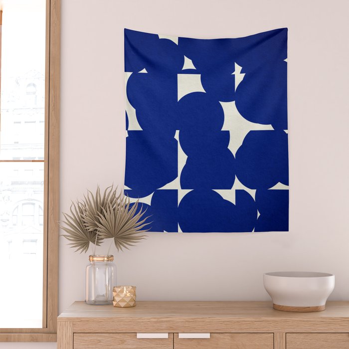 Abstract Blue shape Wall Tapestry Gallery Image 2