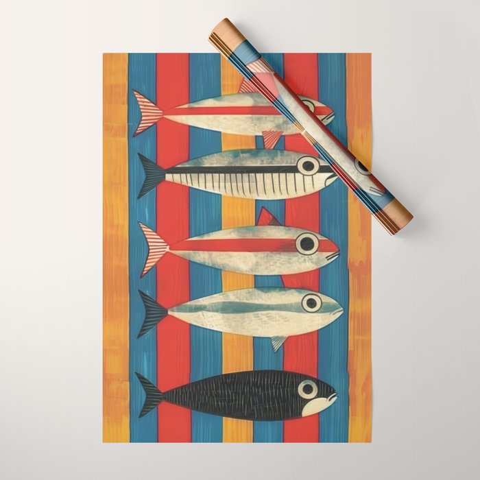 Stripes of the Sea Wrapping Paper Gallery Image 1