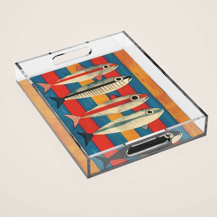 Stripes of the Sea Acrylic Tray Gallery Image 1