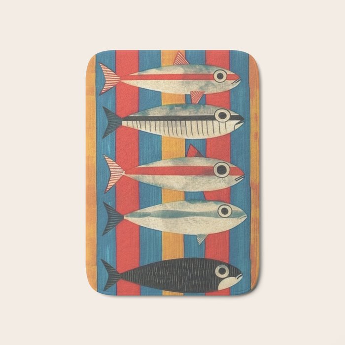 Stripes of the Sea Bath Mat Gallery Image 1