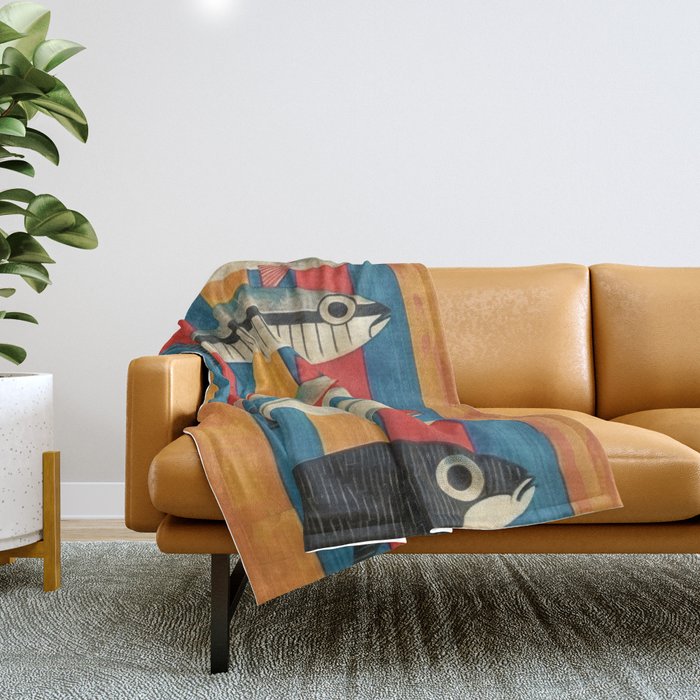 Stripes of the Sea Throw Blanket Gallery Image 1