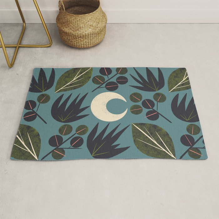 Moonlit Leaves Grid Rug Gallery Image 1