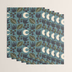 Moonlit Leaves Grid Wrapping Paper Gallery Image 3