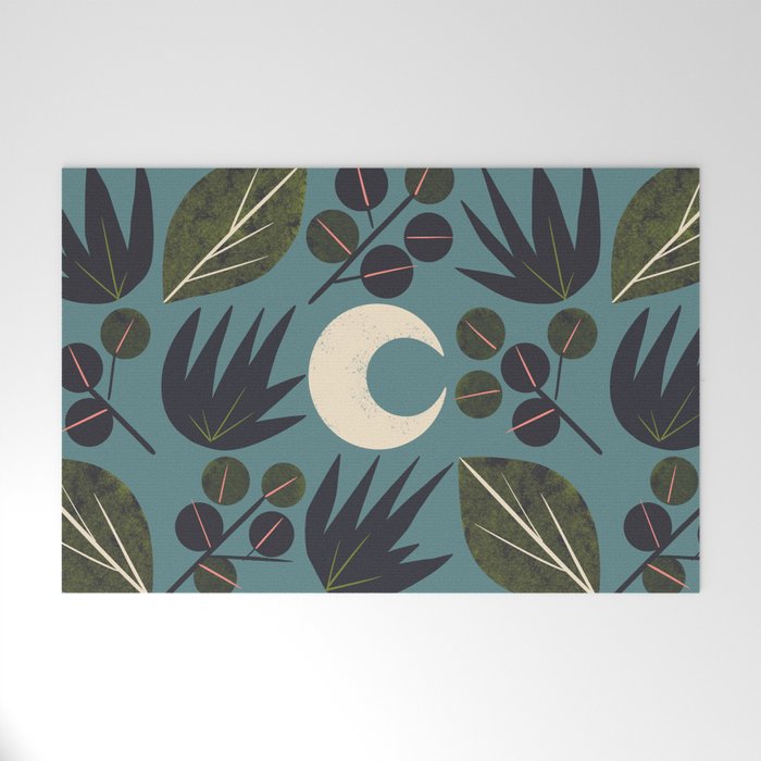 Moonlit Leaves Grid Welcome Mat Gallery Image 1