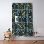 Moonlit Leaves Grid Window Curtain Gallery Image 5