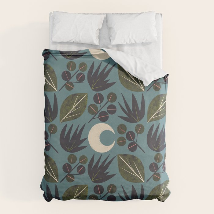 Moonlit Leaves Grid Duvet Cover Gallery Image 6