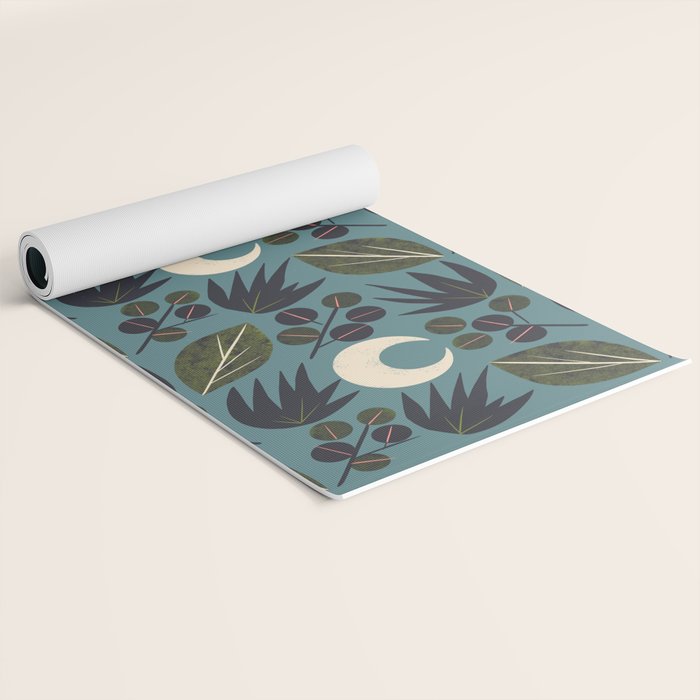 Moonlit Leaves Grid Yoga Mat Gallery Image 2