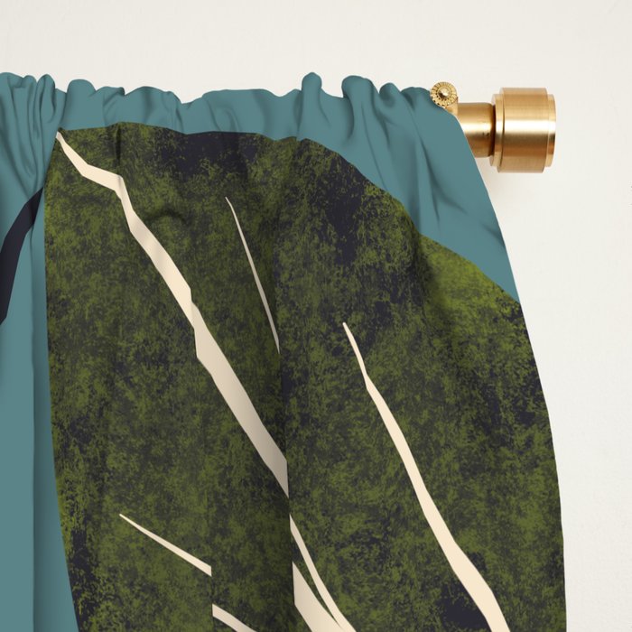 Moonlit Leaves Grid Window Curtain Gallery Image 2
