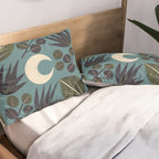 Moonlit Leaves Grid Pillow Sham Gallery Image 2