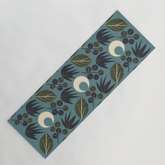 Moonlit Leaves Grid Yoga Mat Gallery Image 1