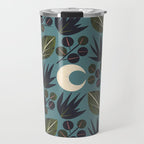 Moonlit Leaves Grid Travel Mug Gallery Image 1