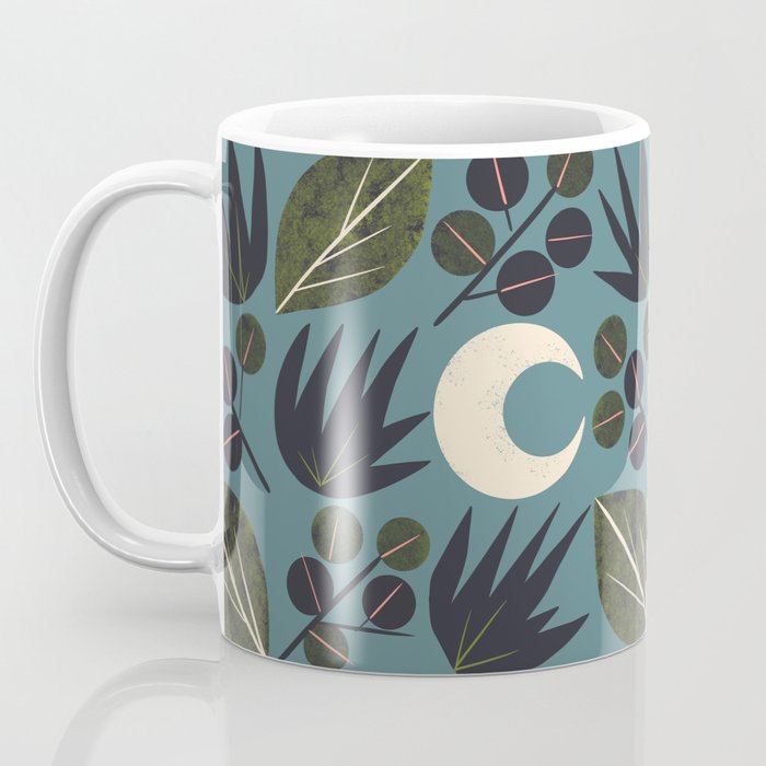 Moonlit Leaves Grid Coffee Mug Gallery Image 3