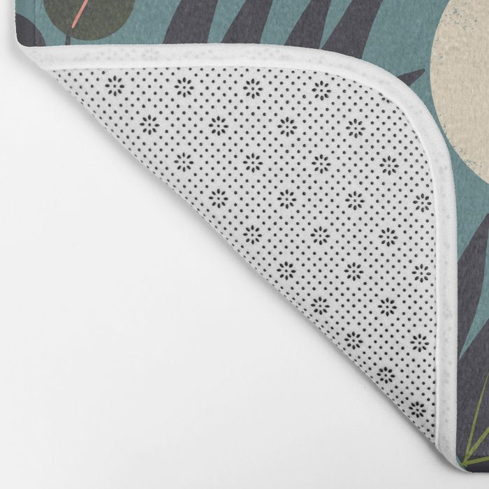 Moonlit Leaves Grid Bath Mat Gallery Image 2