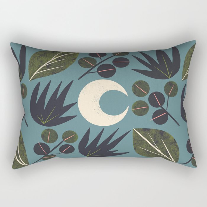 Moonlit Leaves Grid Rectangular Pillow Gallery Image 1