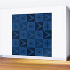 Atomic Age Art Checkered Boomerangs Dark Blue Wall Mural Gallery Image 2