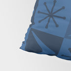 Atomic Age Art Checkered Boomerangs Dark Blue Pillow Sham Gallery Image 4