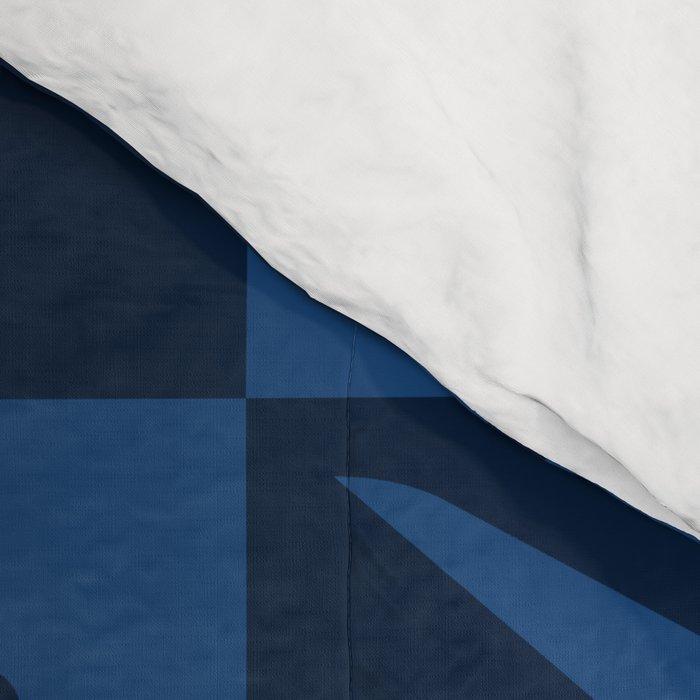 Atomic Age Art Checkered Boomerangs Dark Blue Comforter Gallery Image 4