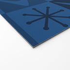 Atomic Age Art Checkered Boomerangs Dark Blue Welcome Mat Gallery Image 2