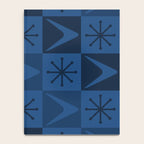Atomic Age Art Checkered Boomerangs Dark Blue Notebook Gallery Image 4