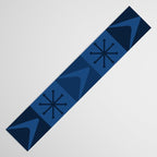 Atomic Age Art Checkered Boomerangs Dark Blue Table Runner Gallery Image 3