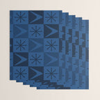 Atomic Age Art Checkered Boomerangs Dark Blue Wrapping Paper Gallery Image 3