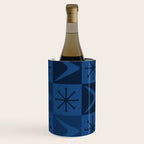 Atomic Age Art Checkered Boomerangs Dark Blue Wine Chiller Gallery Image 3