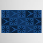 Atomic Age Art Checkered Boomerangs Dark Blue Tablecloth Gallery Image 2