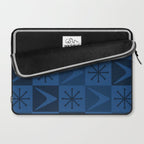 Atomic Age Art Checkered Boomerangs Dark Blue Laptop Sleeve Gallery Image 2