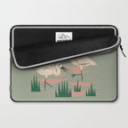 Cranes Wading At Sunset (Sage) Laptop Sleeve Gallery Image 2