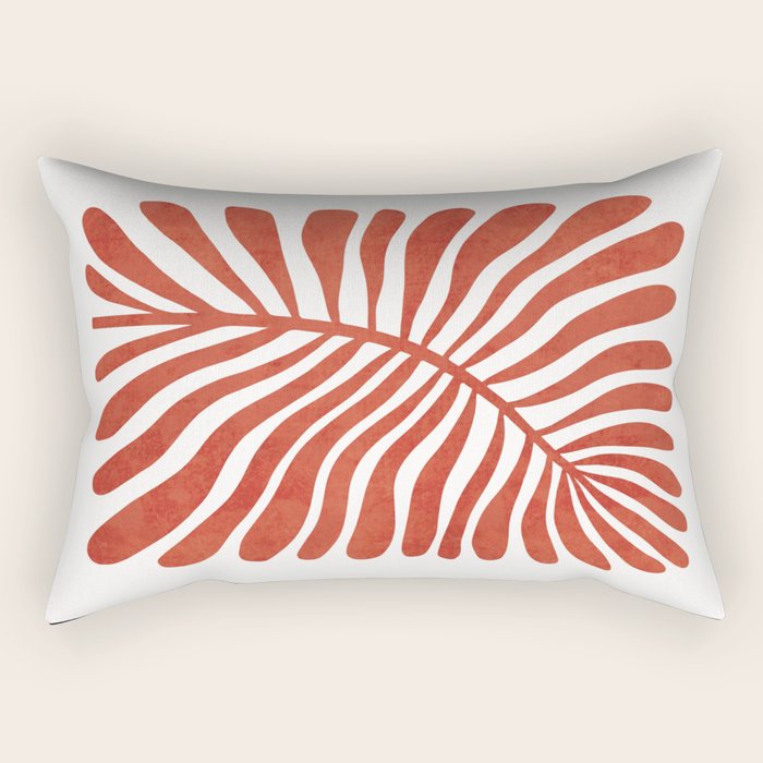 Terracotta abstract leaf Rectangular Pillow Gallery Image 1