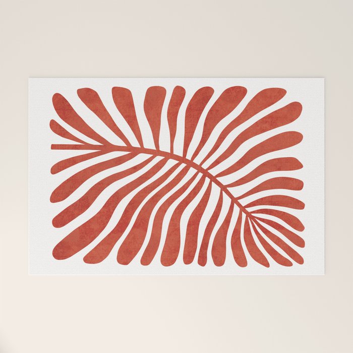 Terracotta abstract leaf Welcome Mat Gallery Image 1