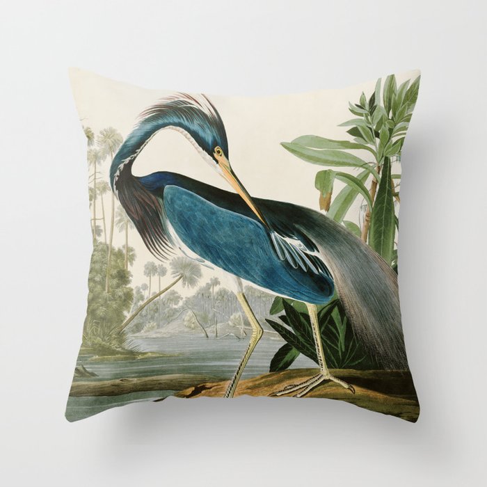 Louisiana Heron by John James Audubon  Throw Pillow Gallery Image 1