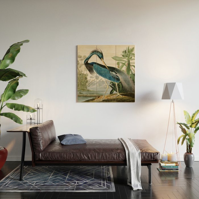 Louisiana Heron by John James Audubon  Wood Wall Art Gallery Image 2