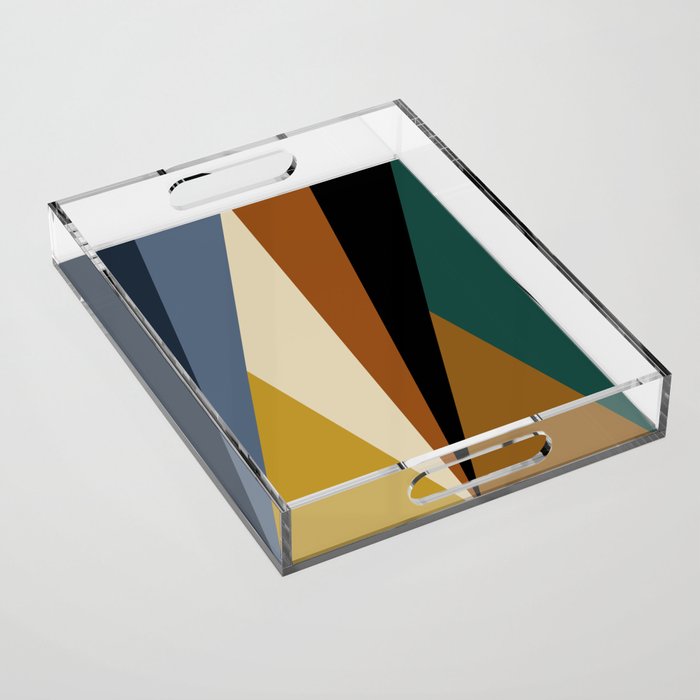 Geometric Triangles V Bold Vintage Acrylic Tray Gallery Image 1