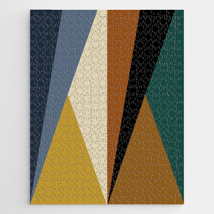 Geometric Triangles V Bold Vintage Jigsaw Puzzle Gallery Image 1