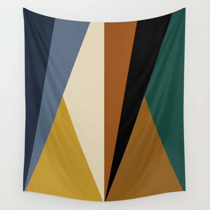 Geometric Triangles V Bold Vintage Wall Tapestry Gallery Image 1