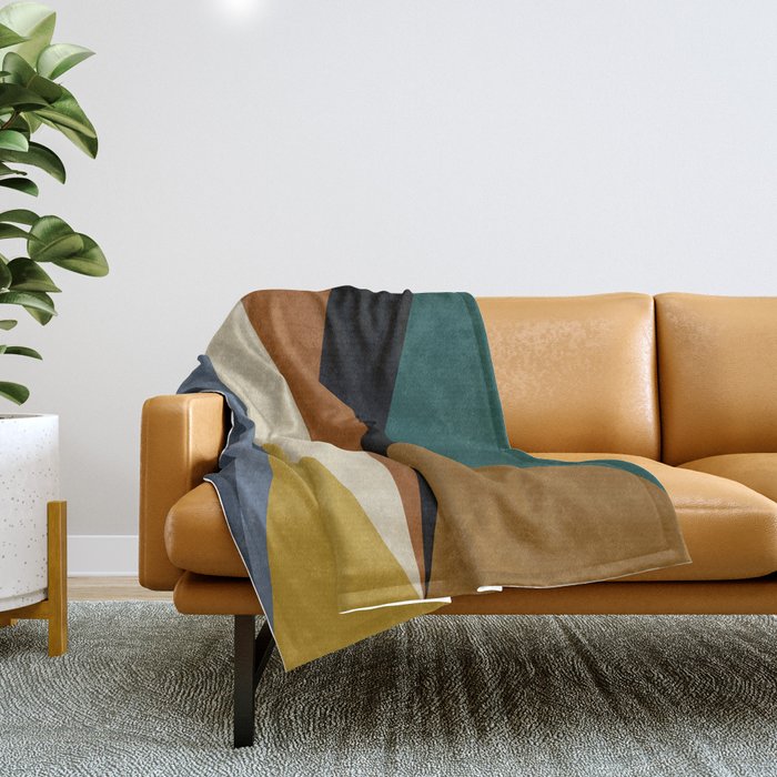 Geometric Triangles V Bold Vintage Throw Blanket Gallery Image 1