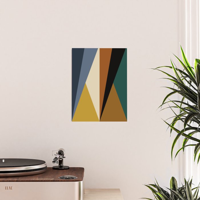 Geometric Triangles V Bold Vintage Poster Gallery Image 2