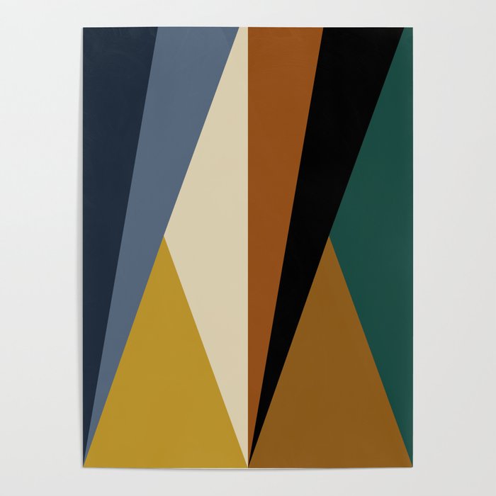 Geometric Triangles V Bold Vintage Poster Gallery Image 4